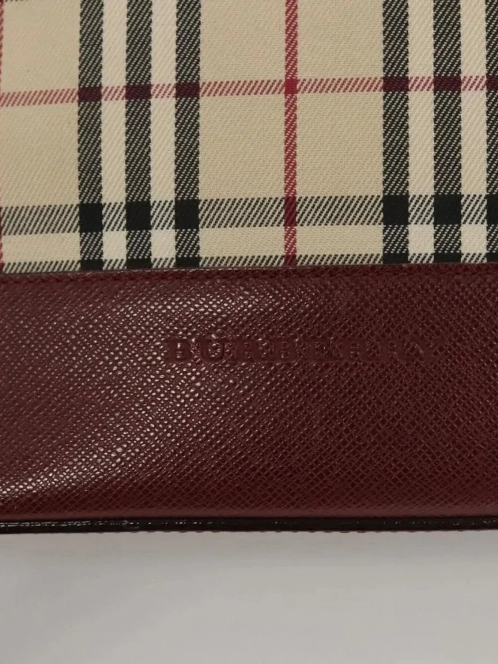 BURBERRY Nova Check Hand Bag Canvas Beige Gold Auth BA2673 - Picture 11 of 16